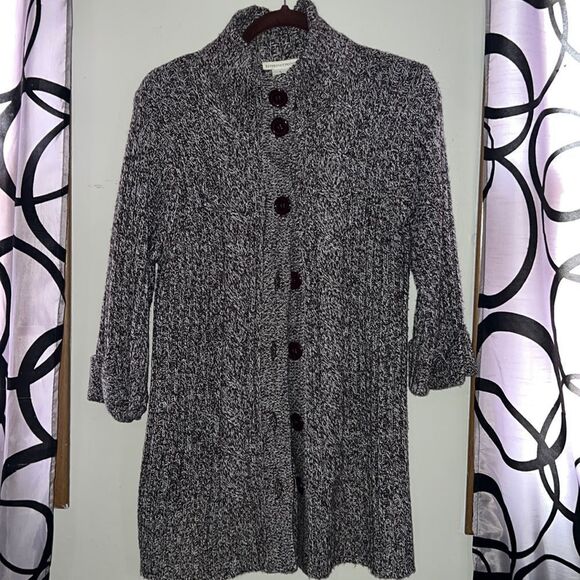 Reference Point Multi-Color Brown Button Down Cardigan Sweater Size Large - Picture 1 of 15